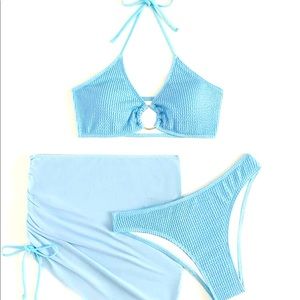 SHEIN Baby Blue Textured Bikini